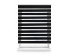 Blindecor Lira Store Enrouleur Double Tissage, Jour/Nuit Noir, 100Â xÂ 180Â cm