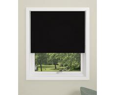 Debel Store occultant Enrouleur 100Â x 150Â cm 100% Polyester Uni Noir, Tissu, Noir, 80 x 150 cm