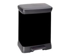 Curver 203286 Poubelle Ã PÃ©dale Aspect MÃ©tal Noir PolypropylÃ¨ne 30 L