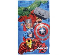 CTI - Marvel - Drap de Plage Avengers Choc Coton, Bleu, 120x70 cm