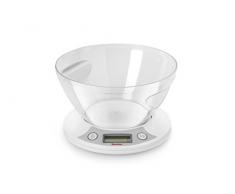 Metaltex 25924410080 Balance de Cuisine Digitale + Bol, Plastique, Transparent et Blanc, 10 x 22 x 22 cm