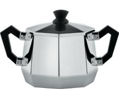 Alessi Ca114 Ottagonale Sucrier en Acier Inoxydable 18/10 Brillant, Poignées et Pommeau en Bakélite
