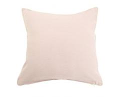 Homemaison Coussin Passepoilé Déhoussable, Lin, Rose, 40x40 cm