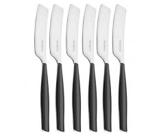 Bugatti GLNU-021F32/6 Glamour Ménagère de 6 Pièces Tartineur SAN/Acier Noir 16 x 20 x 3 cm