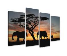 Visario 6066 Tableau sur Toile Animaux de la Savane 130 x 80 cm