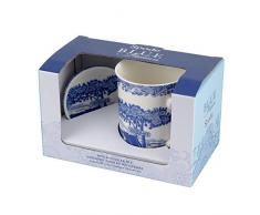 Portmeirion Home & Gifts Ensemble Tasse et Dessous-de-Verre en Porcelaine Bleu et Blanc 8,5 x 12 x 10,5 cm