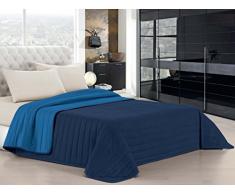 Elegant Couette dété crème/Gris, Double, Bleu foncé/Royal, 2 Places