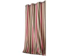 Linder 0565/75/81227/375FR Rideau Rayé Jeanne Violet Parme Oeillets 135 x 260 cm