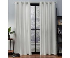 Home Exclusive Exclusif Maison Rideaux Oxford texturÃ© en Satin de Coton Thermique piÃ¨ce Obscurcir Grommet Top fenÃªtre Panneau de Rideau Paire, Vanille, 52Â x 96