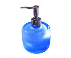 Outlook Design Round Distributeur Doseur de Savon Liquide de Bain, méthacrylate, Bleu, 13,5 x 8,5 cm