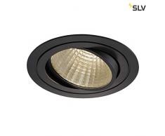 SLV New Tria DL rond Ensemble de LED encastré au plafond Downlight COB 3000 K 30 ° avec pilote Clip plumes Noir étui pour tablette