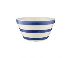 Mason Cash Bleu Marine Rayures résistante aux impacts en faïence S18 (22 cm) Tout Usage à Pudding Bol, Bleu/Blanc