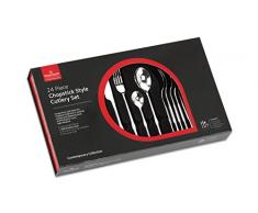 Grunwerg Lot de 24 Couverts en INOX Style Baguette - 24VXCHP