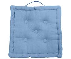 Soleil docre Panama Coussin Tapissier en Coton 50x50x10 cm Panama Coton Bleu