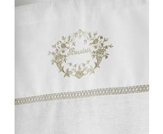 couleur montagne store droit passe tringle 60x150 cm voile+top brode romantique boudoir naturel