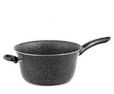 Home Casserole Ã Polenta, AntiadhÃ©rent avec poignÃ©e, Pierre, Noir/Argent, 22 cm