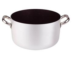 Pentole Agnelli alsa104s28 Ligne Casserole Aluminium 3 mm Platinum Platinum Haute avec 2 poignées, 28 cm
