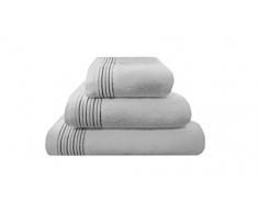 Home Juliet - Lot 3 Serviettes Eponge, 33x50 cm Serviette invité, 50x100 e Maxi Drap de Bain 100x150 cm, Couleur Blanc