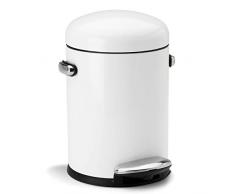 simplehuman, poubelle rétro à pédale 4.5 litres, acier blanc