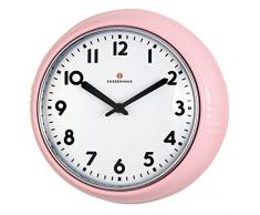 Zassenhaus 72952Â RÃ©tro Horloge Murale DiamÃ¨tre 24Â cm Aluminium, Rose, 26Â x 8,5Â x 25Â cm