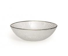 Excelsa Platinum Coupelle, Verre, Transparent/Bord Argent, 16Â x 16Â x 6Â cm