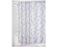 InterDesign Everli rideau de douche tissu imperméable, 183,0 cm x 183,0 cm rideau de douche en polyester avec motif à fleurs, lavande