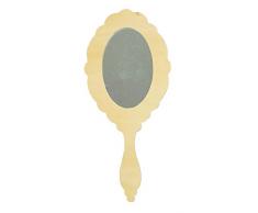 Artemio 14001866 Miroir a Main pour Enfant, Bois, Beige, 12,5 x 1 x 28,5 cm