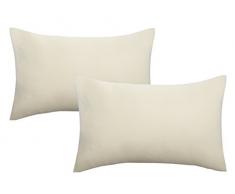 biberna 0077144Â de taies doreiller en Jersey 100% Coton avec Fermeture Ãclair, Lot de 2, 40Â X 60Â Cm Naturel, 27Â x 18Â x 3Â cm