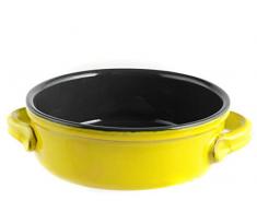 H&H Sauteuse, Céramique Antiadhérente, 2 Poignées Antiadhérentes, 24 cm, Jaune