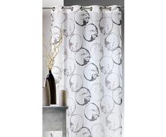 Home Maison HM6910245 Voilage en Voile Imprimé Monde Polyester 135 x 250 cm