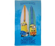 CTI Drap de Plage Les Minions Surf, Coton, Bleu, 120x70 cm