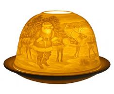 Him DL0019 Loup-Garou (Father Christmas) -photophore en Porcelaine, Blanc CassÃ©, 12x12x8 cm