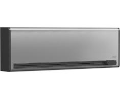 Emsa 515220 Coupe film alimentaire pour 2 rouleaux, fixation sans trou dans le mur fournie, Acier inoxydable, Smart