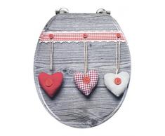 Wenko 22082100 Abattant WC Bavarian Hearts, Bois, Multicolore, 37x6x46,7 cm