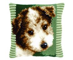 Kit coussin au point de croix Chien brun