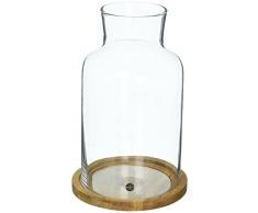 Sagaform 5017191Â Ovale Oak Photophore, Verre, 21,5Â x 13Â x 21,5Â cm