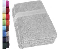 NatureMark Lot de 2 Serviettes de Bain 70 x 140 cm 100% Coton Argenté 70 x 140 cm