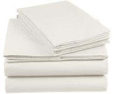 AmazonBasics Parure de lit Everyday : Housse de Couette en coton, Ivoire 140 x 200 cm & 2 Taies 65 x 65 cm