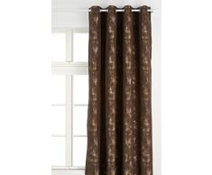 Linder 0558/56/375FR Rideau Jacquard Poudre Marron Miel Oeillets 140 x 260 cm
