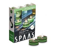 Spaas 24 Claires ParfumÃ©es Cire de Paraffine Gobelet Plastique Vert Printemps 38 mm x H 19 mm