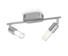 Philips Ledino Plafonnier LED Acier BrossÃ© 2 x 5 W Chrome Mat