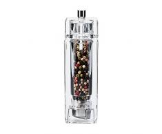 Moha 35138 QUADRA Moulin à Poivre Acrylique/INOX/Céramique Transparent 4,5 x 4,5 x 15 cm