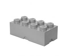 Brique de rangement LEGO 8 plots, BoÃ®te de rangement empilable, 12 l, gris