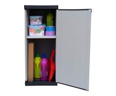 Adventa, Armoire en rÃ©sine 1 Porte avec Ã©tagÃ¨re rÃ©glable (intÃ©rieur/extÃ©rieur), Gris Noir, 34 x 39,5 x 85
