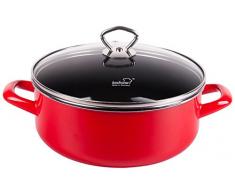 Kochstar K51504024 Faitout avec Couvercle Email Rouge 24 cm