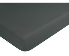 Vent Du Sud Drap Housse, Coton, Anthracite, 190x90x30 cm