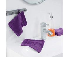 douceur dintérieur 2 gants de toilette 15x21 cm eponge vitamine prune