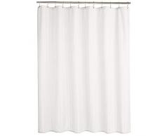 AmazonBasics Rideau de douche en polyester Damas Blanc 183 x 183 cm
