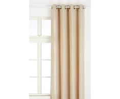 Linder 0517/17/375FR Rideau Toile Aspect Lin Gris Ficelle Oeillets 135 x 260 cm