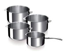 Bekaline 12326984 Evolution SÃ©rie de 4 Casseroles + 1 Manche Amovible en acier inoxydable 14/20 cm